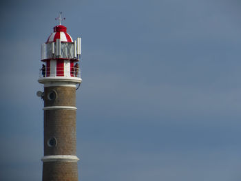 Low angle view of lighthouse against sky