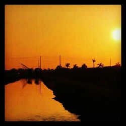 Scenic view of sunset over sea