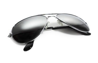 High angle view of sunglasses against white background