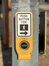 Push button for walk