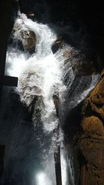 Water splashing on rocks