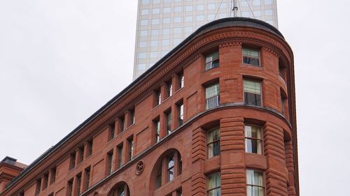 Low angle view of building against clear sky