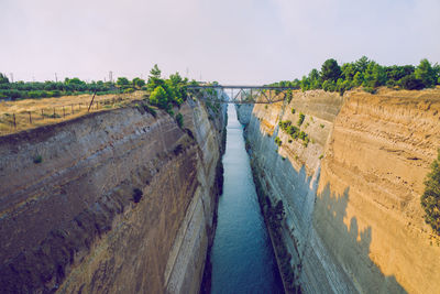 Panoramic shot of canal against sky