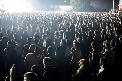 Crowd enjoying at music concert