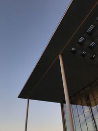 Low angle view of building against clear sky