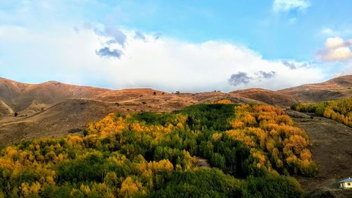 Scenic view of mountains against sky