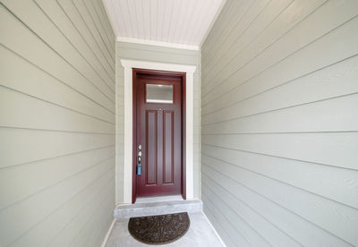 Closed door of building