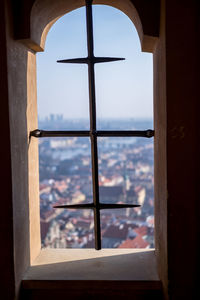 Close-up of window against sky