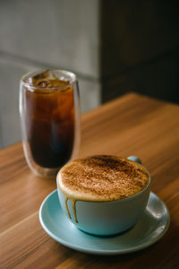 Close-up of coffee on table