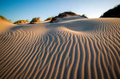 Scenic view of desert against clear sky