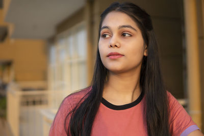 Young woman looking away