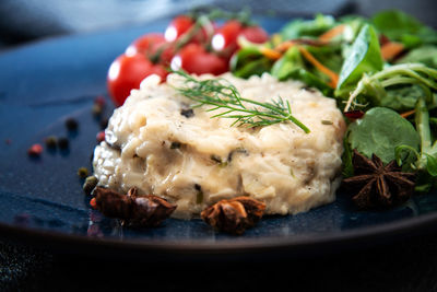 Close-up of food in plate on table