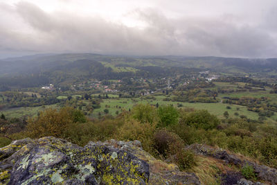 Aerial view of townscape against sky