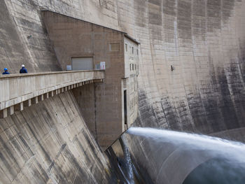 View of dam on water