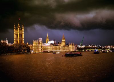 City lit up at night