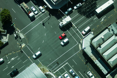 High angle view of traffic on road