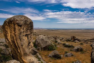 Scenic view of rock formation against sky