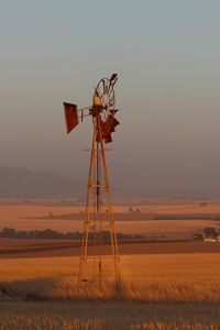 Scenic view of field at sunset