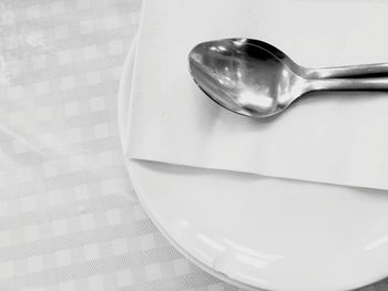 High angle view of drink on table