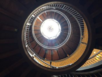 Low angle view of skylight in building