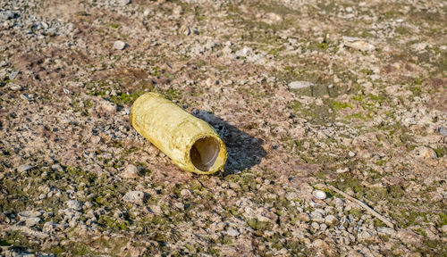 Empty plastic bottle abandoned on the beach