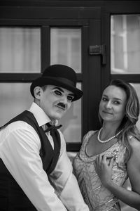 Portrait of smiling young couple