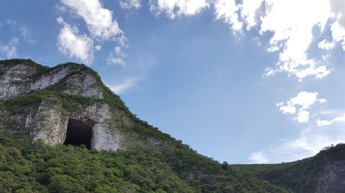 Low angle view of mountain against sky