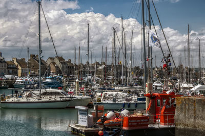 Sailboats in harbor