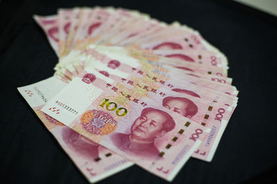 High angle view of text on table