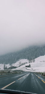 Road against sky during winter