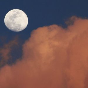 Low angle view of moon in sky