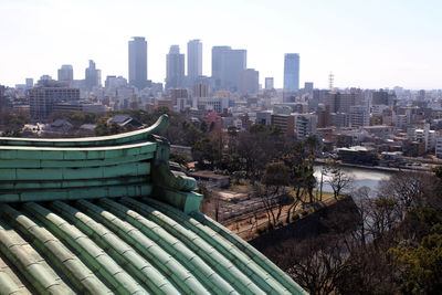 Modern buildings in city against sky