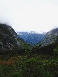 Scenic view of mountains against sky