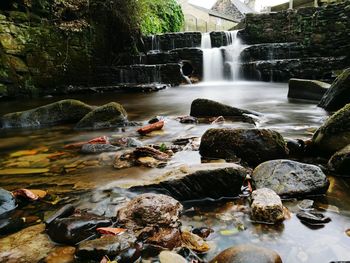 Scenic view of waterfall