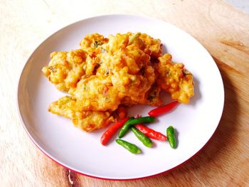 Close-up of salad in plate on table