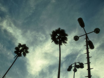 Low angle view of trees against sky