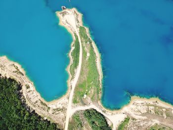 High angle view of sea shore