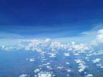 Low angle view of clouds in blue sky