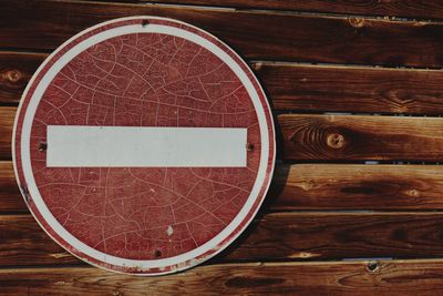 High angle view of symbol on table