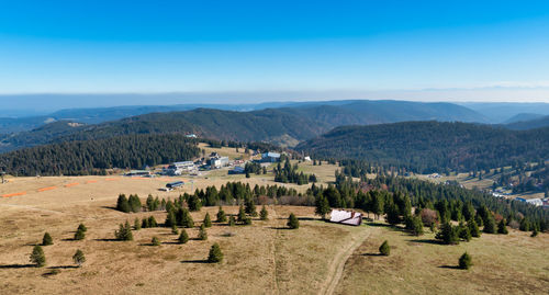 Panoramic view of landscape and mountains against sky