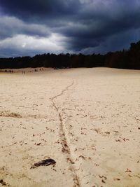 Scenic view of landscape against cloudy sky