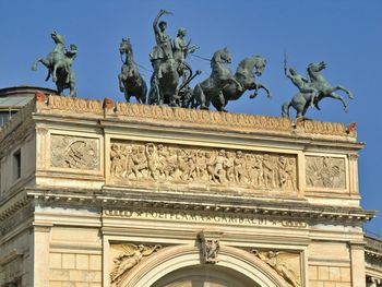 Low angle view of statue