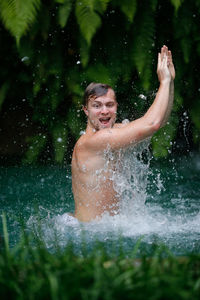 Water splashing in swimming pool