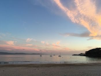 Scenic view of boats in sea