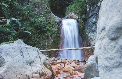 Scenic view of waterfall
