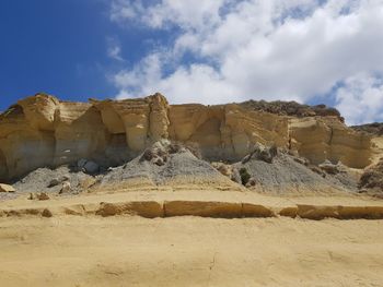 Rock formations at gnejna bay, malta