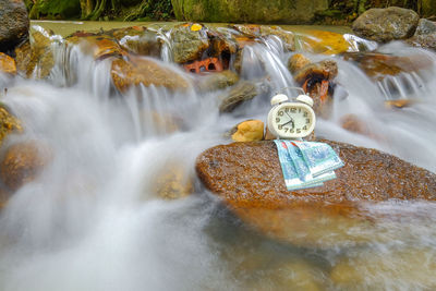 Scenic view of waterfall