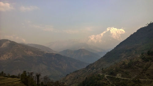 Scenic view of mountains against sky