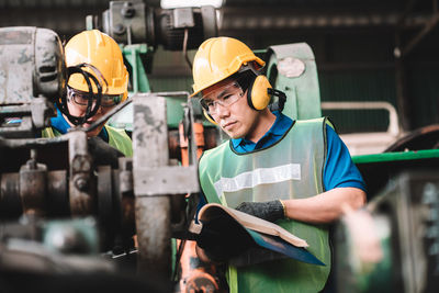 Engineer working in factory