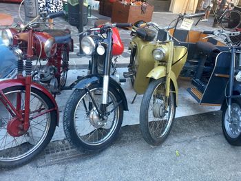 Bicycle parked on street